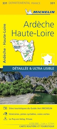 Ardeche, Haute-Loire - Michelin Local Map 331