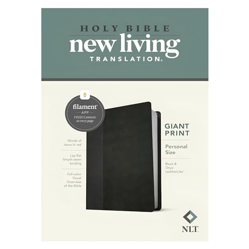 NLT Personal Size Giant Print Bible, Filament Edition, Black