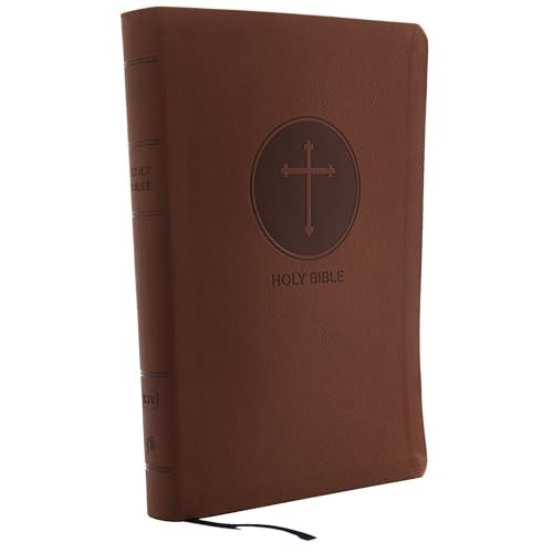 KJV, Reference Bible, Giant Print, Imitation Leather, Brown, Red Letter Edition, Comfort Print (Leather / fine binding)