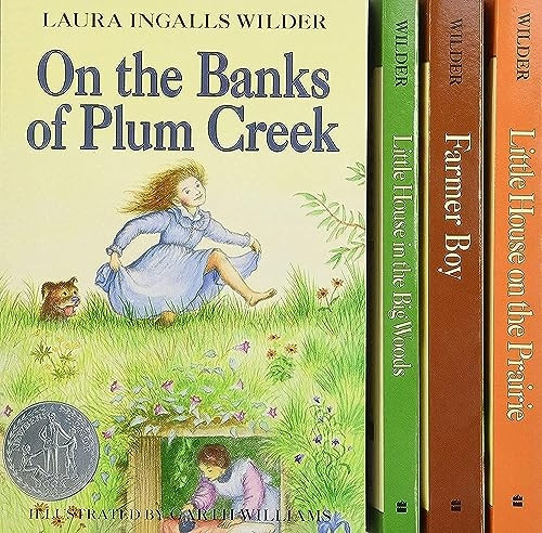 Little House 4-Book Box Set: Little House in the Big Woods, Farmer Boy, Little House on the Prairie, on the Banks...