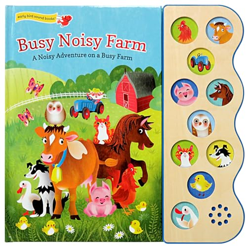 Busy Noisy Farm: Deluxe Sound Book Wood Module (10 Button Sound) [Board book]
