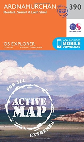OS Explorer Map Active (390) Ardnamurchan, Moidart, Sunart and Loch Shiel (OS Explorer Active Map)