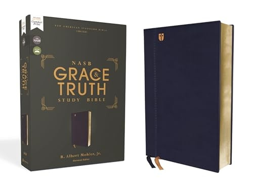 NASB, The Grace and Truth Study Bible, Leathersoft, Navy, Red Letter, 1995 Text, Comfort Print