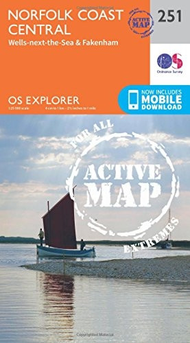 OS Explorer Map Active (251) Norfolk Coast Central (OS Explorer Active Map)