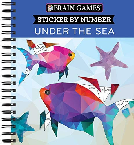 Brain Games - Sticker by Number: Under the Sea - 2 Books in 1 (42 Images to Sticker) (Brain Games - Sticker by Number)