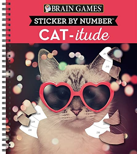 Brain Games - Sticker by Number: Cat-Itude (Brain Games - Sticker by Number)
