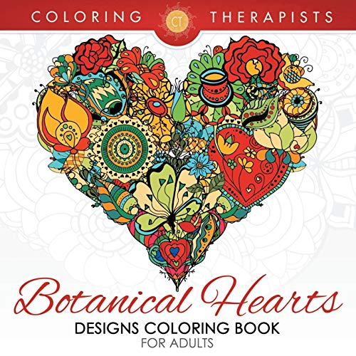 Botanical Hearts Designs  - Coloring Book For Adults