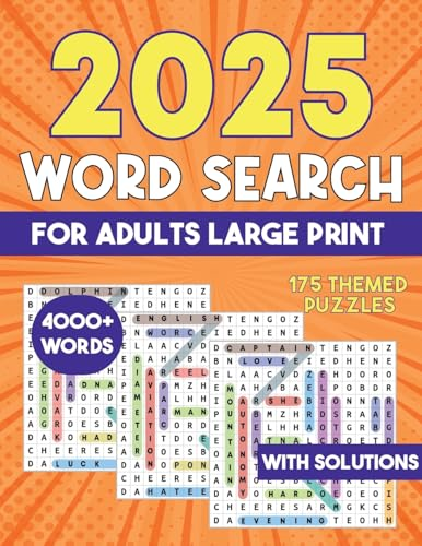 2025 Word Search for Adults Large Print 4000+ Words: Word Search Puzzle Books