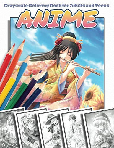 Anime Grayscale Coloring  - Book for Adults and Teens