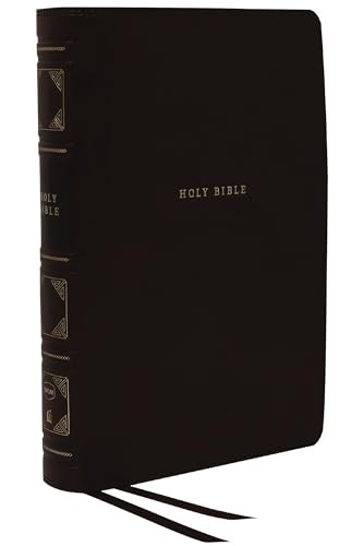 NKJV, Reference Bible, Classic Verse-by-Verse, Center-Column, Leathersoft, Black, Indexed, Red Letter Edition, Comfort Print