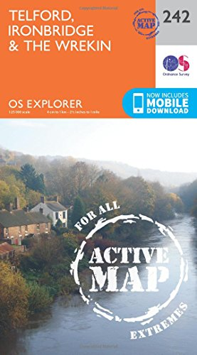 OS Explorer Map Active (242) Telford, Ironbridge and the Wrekin (OS Explorer Active Map)