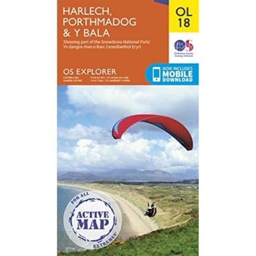 Harlech: Porthmadog & Bala / Y Bala (OS Explorer Active)