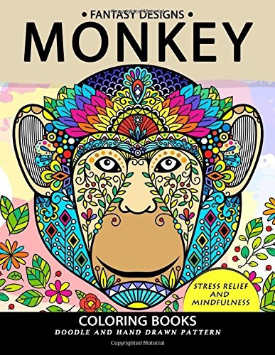 Monkey Coloring Book: Stress-relief Coloring Book For Grown-ups