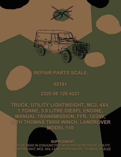 Repair Parts Scale, Truck, Utility, Lightweight, MC2, 4x4, 1 Tonne, 3.9 Litre Diesel Engine, Manual Transmission, FFR, 12/24V, With Thomas T8000 Winch, Land Rover Model 110