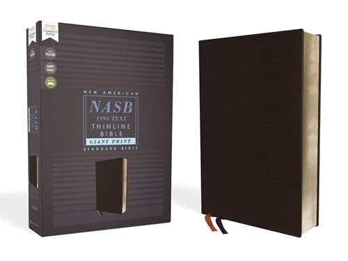 NASB, Thinline Bible, Giant Print, Bonded Leather, Black, Red Letter Edition, 1995 Text, Comfort Print
