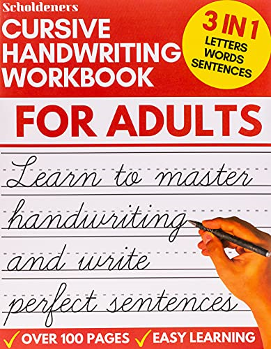 Cursive Handwriting Workbook -  for Adults: Learn Cursive  - Writing for Adults (Adult  - Cursive Handwriting  - Workbook)