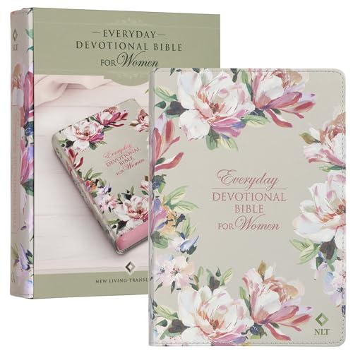 NLT Holy Bible Everyday Devotional Bible for Women New Living Translation, Vegan Leather, Pink Floral Printed