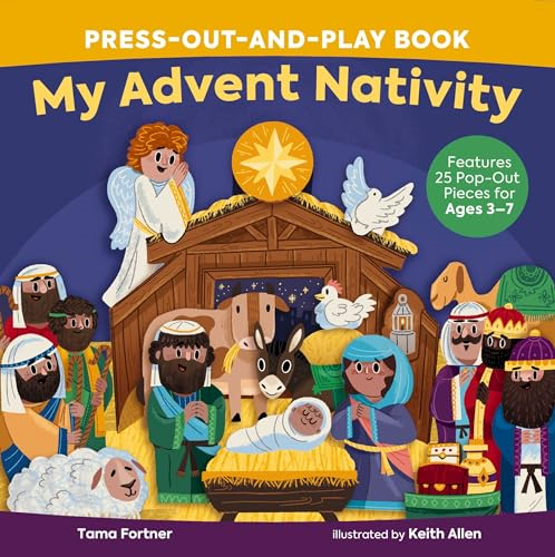 My Advent Nativity Press-Out-and-Play Book: Features 25 Pop-Out Pieces for Ages 3-7 [Board book]
