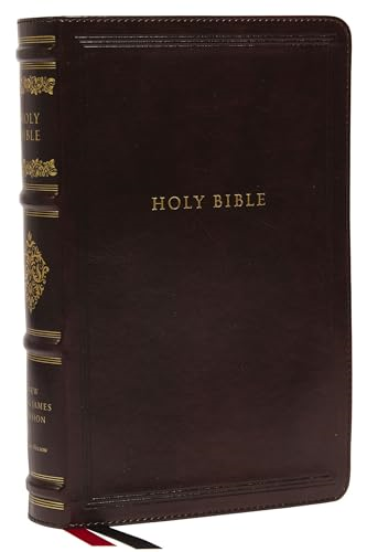 NKJV, Personal Size Reference Bible, Sovereign Collection, Leathersoft, Brown, Red Letter, Thumb Indexed, Comfort Print: Holy Bible, New King James Version