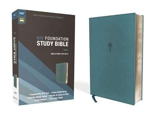 NIV, Foundation Study Bible, Leathersoft, Teal, Red Letter