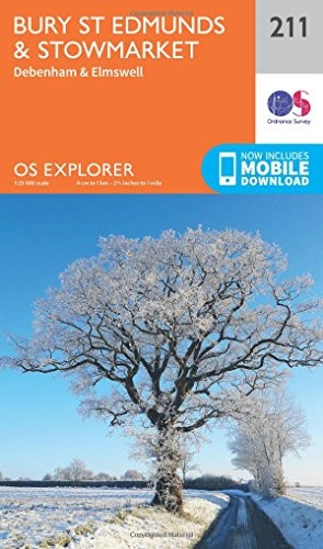 OS Explorer Map (211) Bury St.Edmunds and Stowmarket