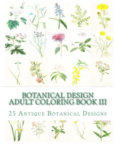 Botanical Design Adult Coloring Book III: 50 Antique Designs on Individual Single-Sided Pages