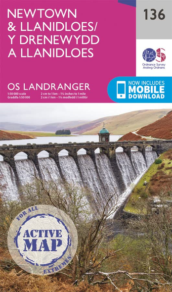 Newtown & Llanidloes (OS Landranger Active Map)