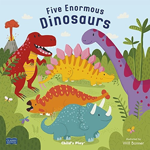Five Enormous Dinosaurs (Classic Books with Holes 8x8 with CD) [Board book]
