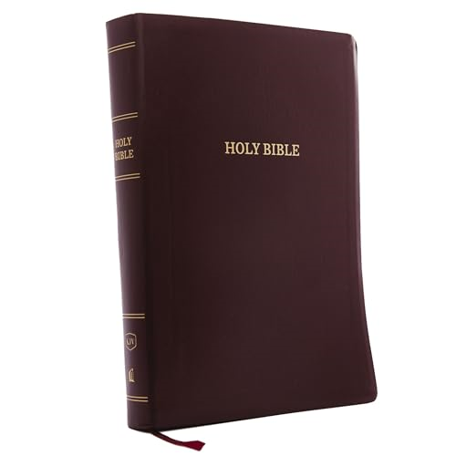 KJV, Reference Bible, Super Giant Print, Leather-Look, Burgundy, Indexed, Red Letter Edition, Comfort Print