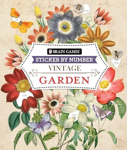 Brain Games - Sticker by  Number - Vintage: Garden