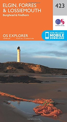 OS Explorer Map (423) Elgin, Forres and Lossiemouth