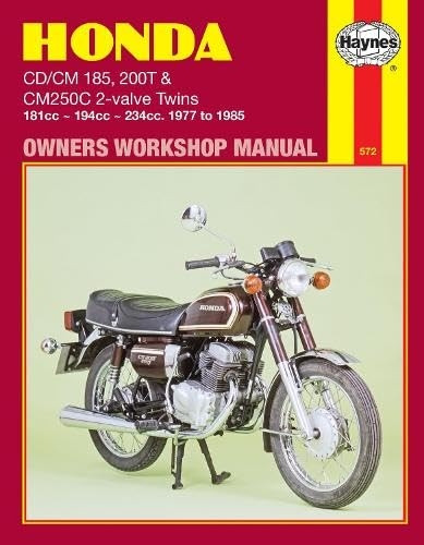 Honda CD/CM185, 200 and CM250C Twins 1977-85 Owner's Workshop Manual (Motorcycle Manuals)