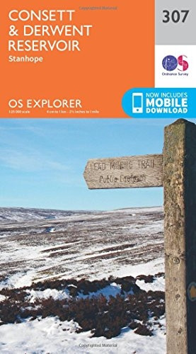 OS Explorer Map (307) Consett and Derwent Reservoir