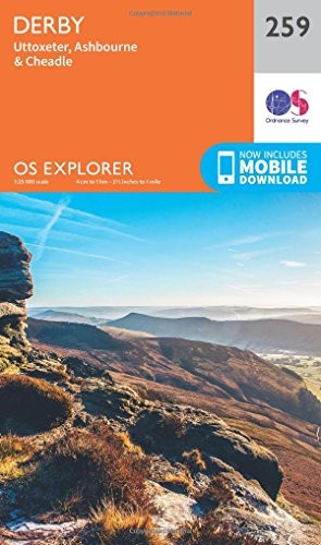 OS Explorer Map (259) Derby, Uttoxeter, Ashbourne and Cheadle