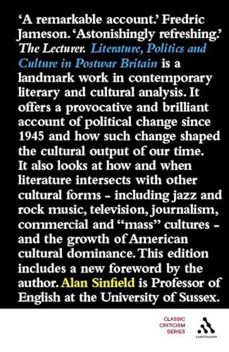 Literature, Politics and Culture in Postwar Britain (Classic Criticism) (Classic Criticism)