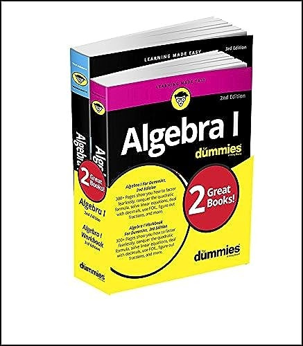 Algebra I Workbook For Dummies with Algebra I For Dummies 3e Bundle