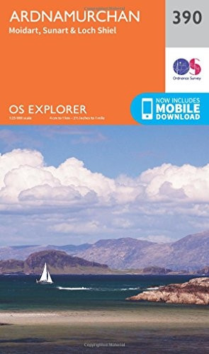 OS Explorer Map (390) Ardnamurchan, Moidart, Sunart and Loch Shiel