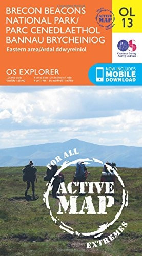 OS Explorer ACTIVE OL13 Brecon Beacons National Park  Eastern area/Parc Cenedlaethol Bannau Brycheiniog  Ardal...