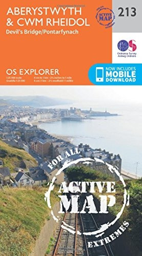 OS Explorer Map Active (213) Aberystwyth and Cwm Rheidol (OS Explorer Active Map)