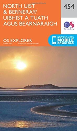 OS Explorer Map (454) North Uist and Berneray/Uibhist a Tuath Agus Bearnaraigh