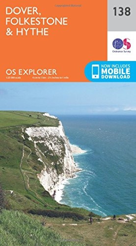 OS Explorer Map (138) Dover, Folkstone and Hythe