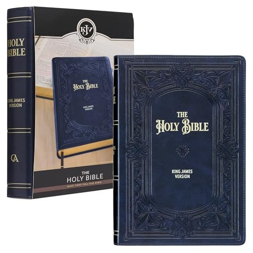 KJV Holy Bible, Giant Print Full-Size Faux Leather Red Letter Edition - Thumb Index & Ribbon Marker, King James Version, Espresso