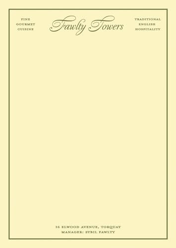 Fictional Hotel Notepads: Fawlty Towers (Fictional Hotel Notepads)