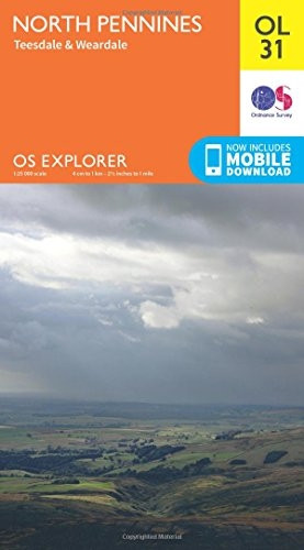 OS Explorer OL31 North Pennines - Teesdale & Weardale (OS Explorer Map)