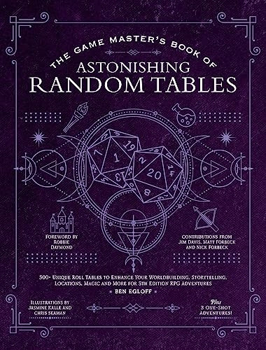 The Game Master's Book of Astonishing Random Tables: 300 Unique Roll Tables to Enhance Your Worldbuilding, Storytelling, Locations, Magic and More for 5th Edition RPG Adventures