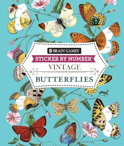Brain Games-Sticker by Number-Vintage: Butterflies