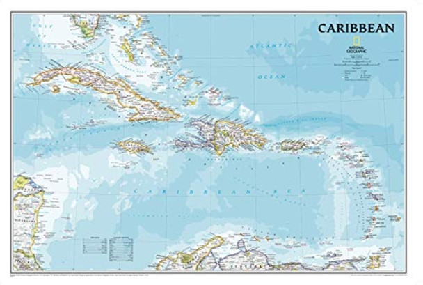 Caribbean Classic, tubed Wall Maps Countries & Regions