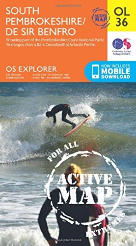 OS Explorer ACTIVE OL36 South Pembrokeshire/De Sir Benfro (OS Explorer Map Active)
