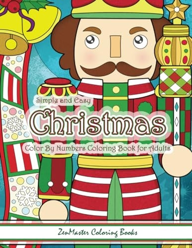 Simple and Easy Christmas Color by Numbers Coloring Book for Adults