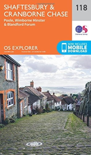 OS Explorer Map (118) Shaftesbury, Cranbourne Chase, Poole, Wimbourne Minster and Blandford